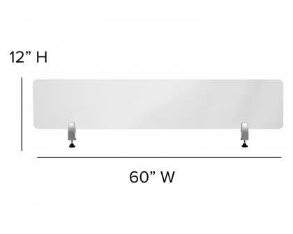 BLNK Halle Clear Acrylic Desk Partition - 12"H x 60"L