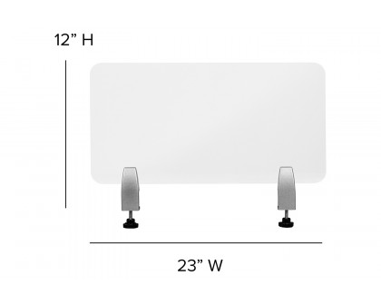 BLNK™ Halle Clear Acrylic Desk Partition - 12"H x 23"L