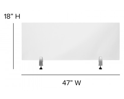 BLNK Halle Clear Acrylic Desk Partition - 18"H x 47"L