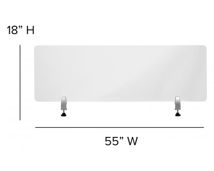 BLNK Halle Clear Acrylic Desk Partition - 18"H x 55"L