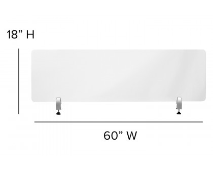 BLNK Halle Clear Acrylic Desk Partition - 18"H x 60"L