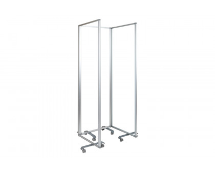 BLNK Raisley 3 Sections Transparent Acrylic Mobile Partition with Lockable Casters - 72"H x 24"L