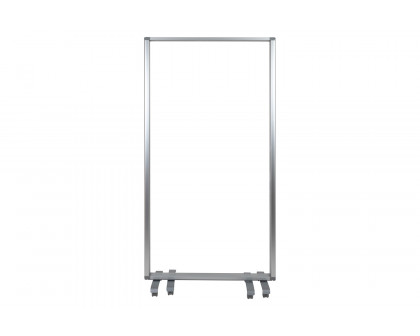 BLNK Raisley 3 Sections Transparent Acrylic Mobile Partition with Lockable Casters - 72"H x 36"L