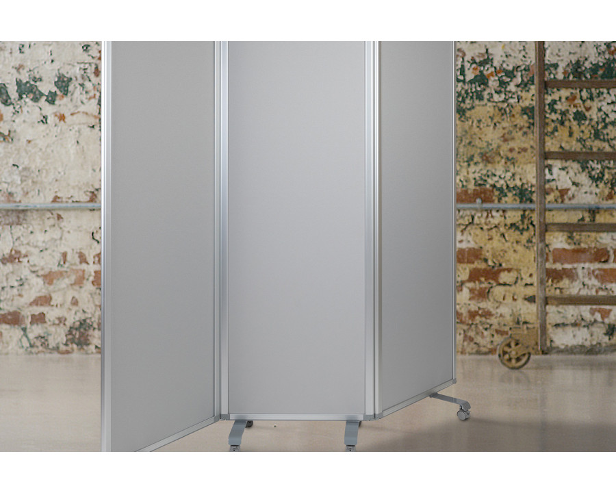 BLNK - Raisley 3 Sections Double Sided Mobile Magnetic Whiteboard/Cloth Partition with Lockable Casters