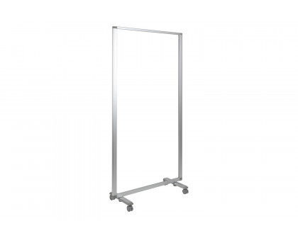 BLNK™ - Raisley Transparent Acrylic Mobile Partition with Lockable Casters