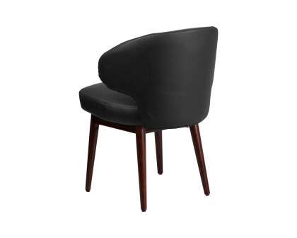 BLNK Comfort Back Series LeatherSoft Side Reception Chair with Walnut Legs - Back