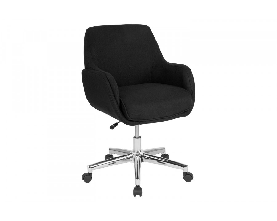 BLNK Rochelle Fabric Mid-Back Home and Office Upholstered Chair - Black