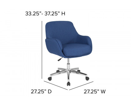 BLNK Rochelle Fabric Mid-Back Home and Office Upholstered Chair - Blue