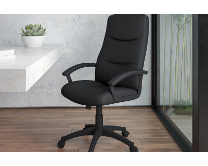 BLNK Rochelle Fabric High-Back Executive Swivel Office Chair with Two Line Horizontal Stitch Back and Arms