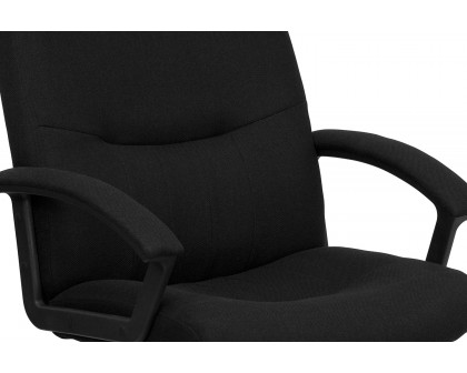 BLNK Rochelle Fabric High-Back Executive Swivel Office Chair with Two Line Horizontal Stitch Back and Arms - Black