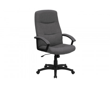 BLNK Rochelle Fabric High-Back Executive Swivel Office Chair with Two Line Horizontal Stitch Back and Arms