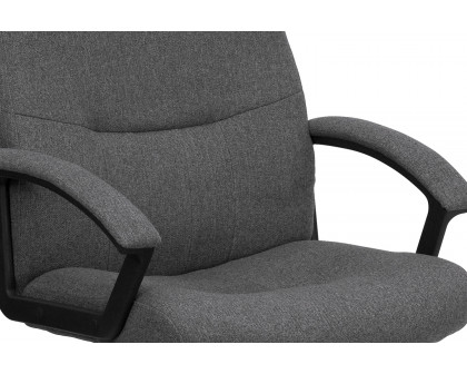 BLNK Rochelle Fabric High-Back Executive Swivel Office Chair with Two Line Horizontal Stitch Back and Arms - Gray