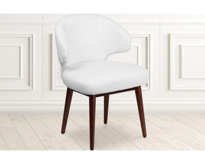 BLNK Comfort Back Series LeatherSoft Side Reception Chair with Walnut Legs