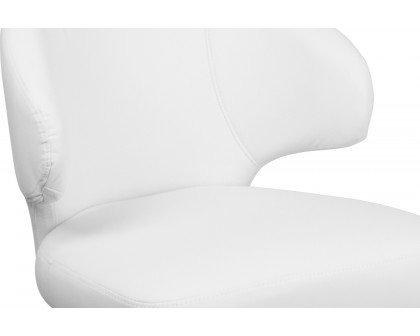 BLNK™ Comfort Back Series LeatherSoft Side Reception Chair with Walnut Legs - White