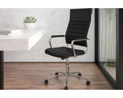 BLNK Hansel LeatherSoft High-Back Contemporary Ribbed Executive Swivel Office Chair