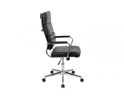 BLNK Hansel LeatherSoft High-Back Contemporary Panel Executive Swivel Office Chair - Black