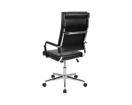 BLNK Hansel LeatherSoft High-Back Contemporary Panel Executive Swivel Office Chair - Black