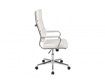 BLNK Hansel LeatherSoft High-Back Contemporary Panel Executive Swivel Office Chair - White