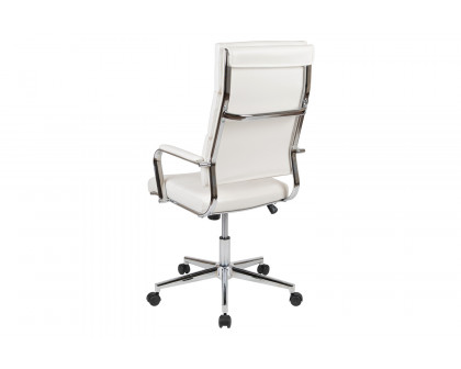 BLNK Hansel LeatherSoft High-Back Contemporary Panel Executive Swivel Office Chair - White