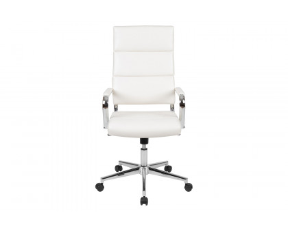 BLNK Hansel LeatherSoft High-Back Contemporary Panel Executive Swivel Office Chair - White