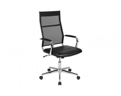 BLNK - Hansel LeatherSoft High-Back Mesh Contemporary Executive Swivel Office Chair with Seat