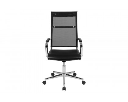 BLNK - Hansel LeatherSoft High-Back Mesh Contemporary Executive Swivel Office Chair with Seat