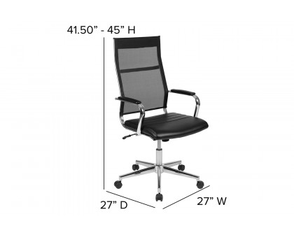 BLNK - Hansel LeatherSoft High-Back Mesh Contemporary Executive Swivel Office Chair with Seat