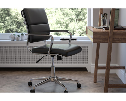 BLNK Hansel LeatherSoft Mid-Back Contemporary Panel Executive Swivel Office Chair