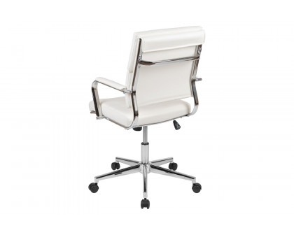 BLNK Hansel LeatherSoft Mid-Back Contemporary Panel Executive Swivel Office Chair - White