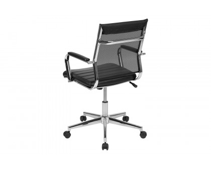 BLNK - Hansel LeatherSoft Mid-Back Mesh Contemporary Executive Swivel Office Chair with Seat