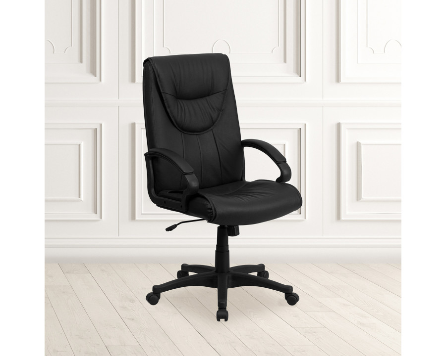 BLNK - Hansel Leather High-Back Executive Swivel Office Chair with Arms