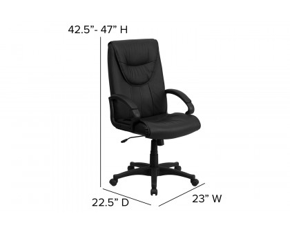 BLNK - Hansel Leather High-Back Executive Swivel Office Chair with Arms