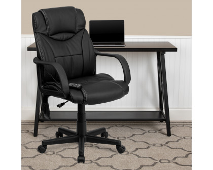 BLNK Laverne LeatherSoft Mid-Back Ergonomic Massaging Executive Swivel Office Chair