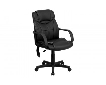 BLNK Laverne LeatherSoft Mid-Back Ergonomic Massaging Executive Swivel Office Chair - with Arms