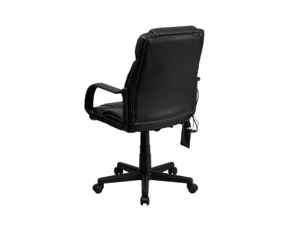 BLNK Laverne LeatherSoft Mid-Back Ergonomic Massaging Executive Swivel Office Chair - with Arms