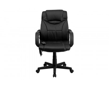 BLNK Laverne LeatherSoft Mid-Back Ergonomic Massaging Executive Swivel Office Chair - with Arms