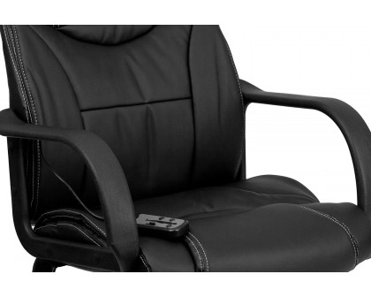 BLNK Laverne LeatherSoft Mid-Back Ergonomic Massaging Executive Swivel Office Chair - with Arms