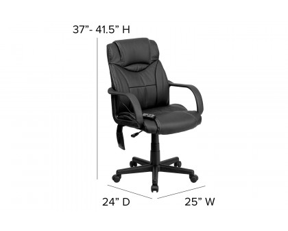 BLNK Laverne LeatherSoft Mid-Back Ergonomic Massaging Executive Swivel Office Chair - with Arms