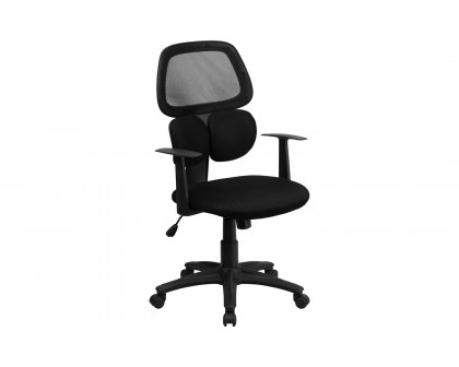 BLNK - Ariel Mid-Back Mesh Swivel Task Office Chair with Flexible Dual Lumbar Support and Arms