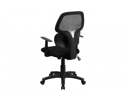 BLNK - Ariel Mid-Back Mesh Swivel Task Office Chair with Flexible Dual Lumbar Support and Arms