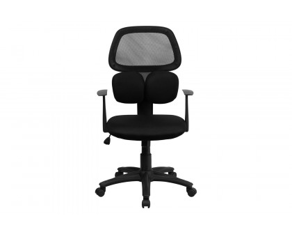 BLNK - Ariel Mid-Back Mesh Swivel Task Office Chair with Flexible Dual Lumbar Support and Arms