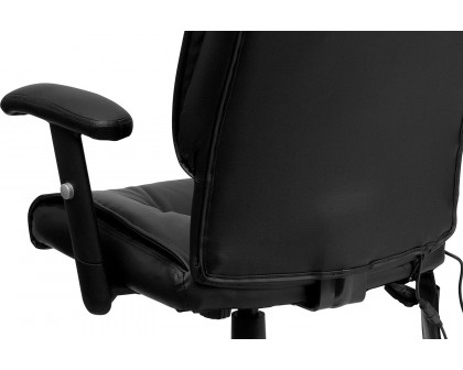 BLNK Laverne LeatherSoft Mid-Back Ergonomic Massaging Executive Swivel Office Chair - with Adjustable Arms