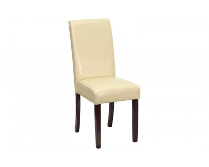 BLNK Godrich Traditional Commercial LeatherSoft Upholstered Panel Back Parsons Dining Chair