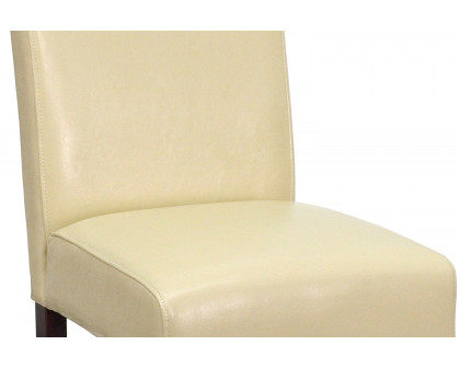 BLNK Godrich Traditional Commercial LeatherSoft Upholstered Panel Back Parsons Dining Chair - Ivory