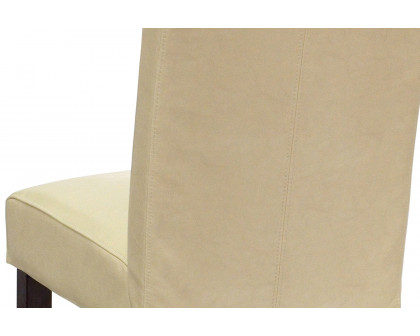 BLNK Godrich Traditional Commercial LeatherSoft Upholstered Panel Back Parsons Dining Chair - Ivory