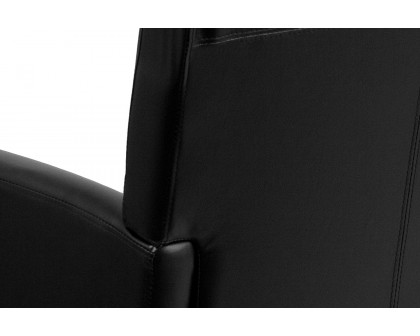 BLNK Taylor LeatherSoft Executive Side Reception Chair with Mahogany Legs - Black