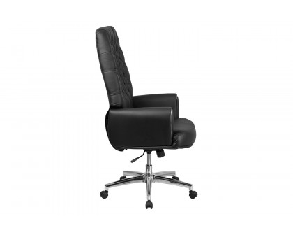 BLNK - Hansel LeatherSoft High-Back Traditional Tufted Executive Swivel Office Chair with Silver Welt Arms