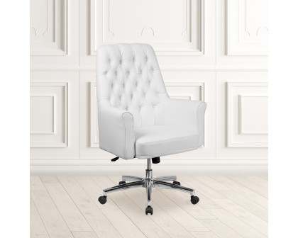 BLNK Hansel LeatherSoft Mid-Back Traditional Tufted Executive Swivel Office Chair with Arms