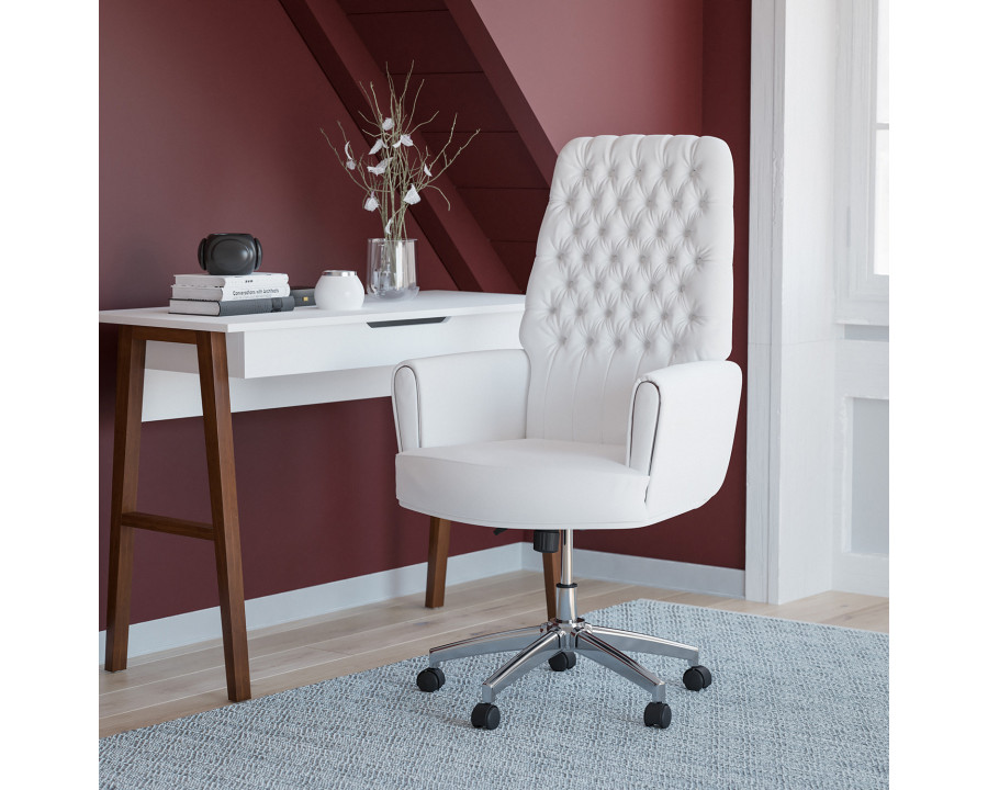 BLNK - Rochelle LeatherSoft High-Back Traditional Tufted Executive Swivel Office Chair with Arms