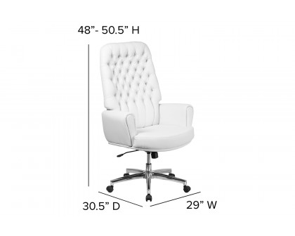 BLNK - Rochelle LeatherSoft High-Back Traditional Tufted Executive Swivel Office Chair with Arms